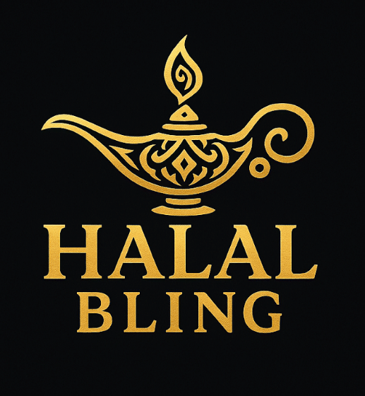 Halal Bling gold lamp logo